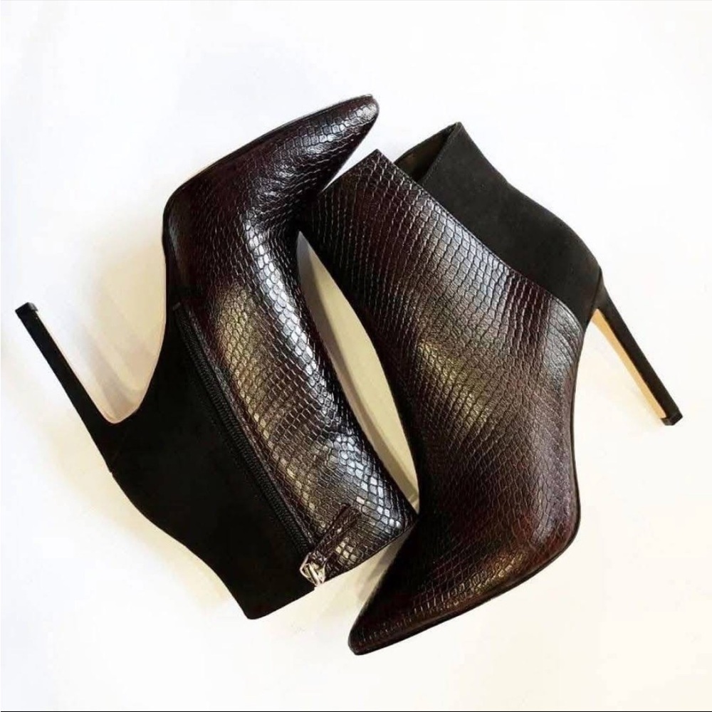 Nine West Tennon Pointed Ankle Boots Snakeskin Whimsygoth - Picture 1 of 7
